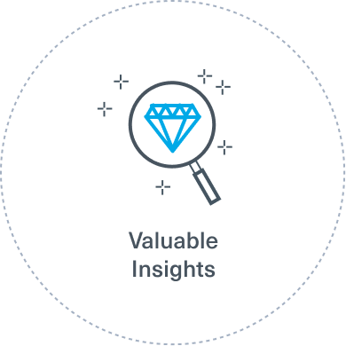 Decorative icon that says "Valuable Insights"