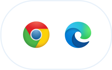 Google chrome and Microsoft edge logos