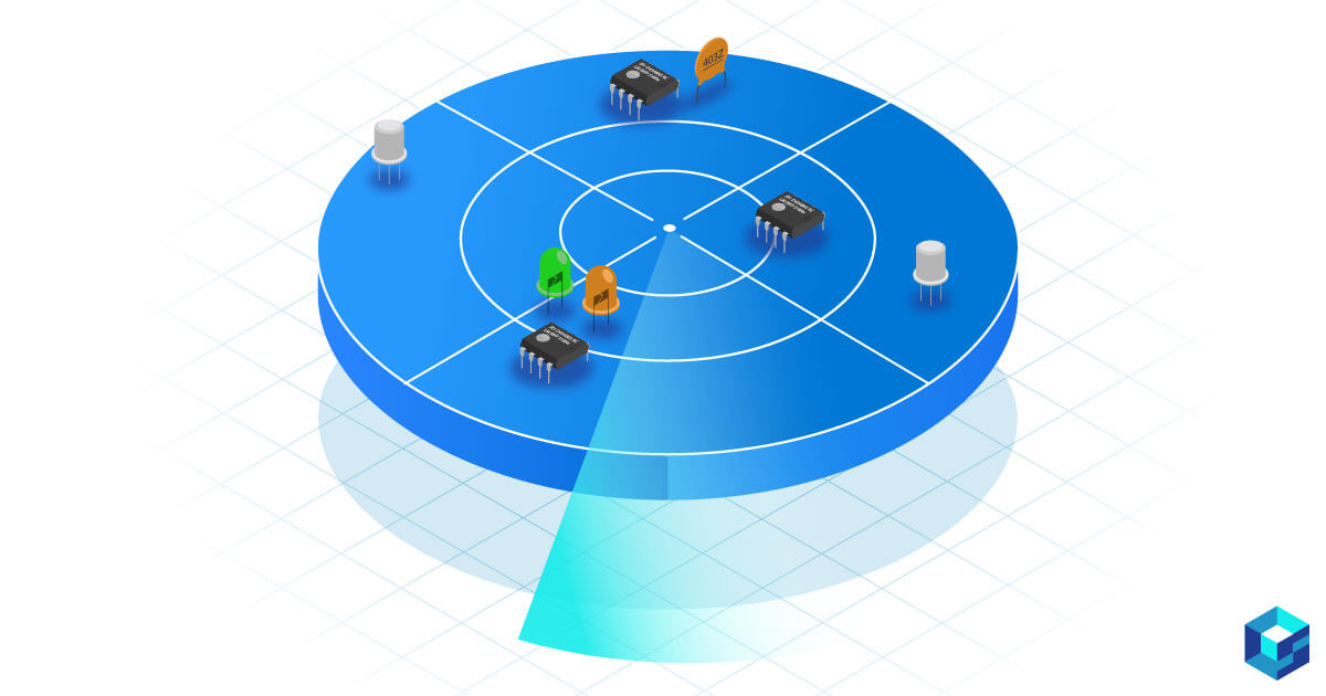 A radar image with components on its face; the approved vendor list is here to help companies procure components for their latest builds. Take a look at Sourcengine.