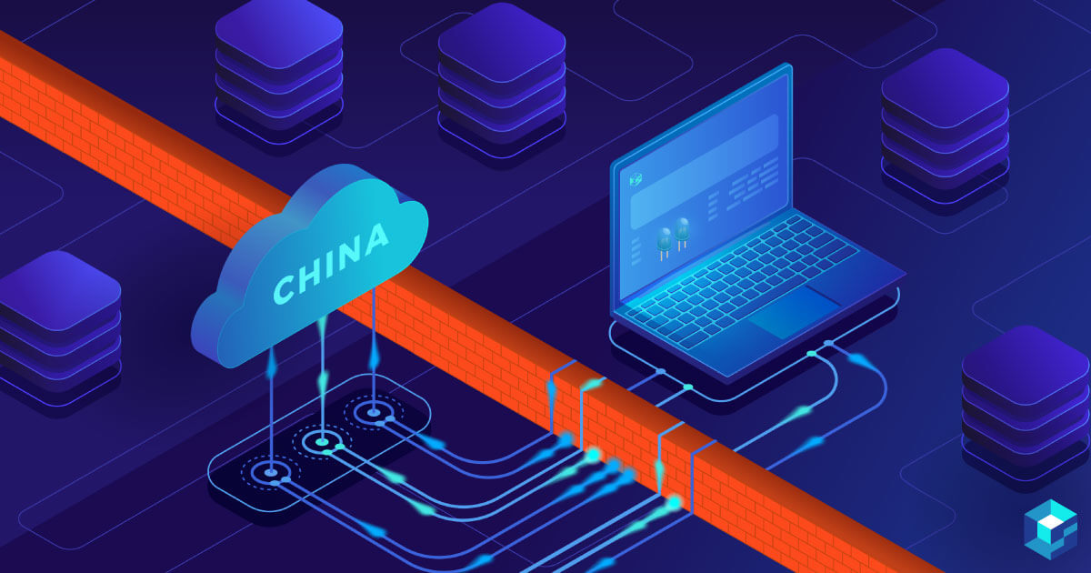 Graphic image of a laptop connected to a circuit board and downloading things from China, which is in the cloud. Learn more about solving a closed b2b market with Sourcengine, the e-commerce marketplace for electronic component buyers. 