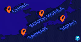 Graphic image depicting in writing China, South Korea, Taiwan and Japan. The mlcc market is complicated and supply chains are congested, but Sourcengine can help you with all of your procurement needs.