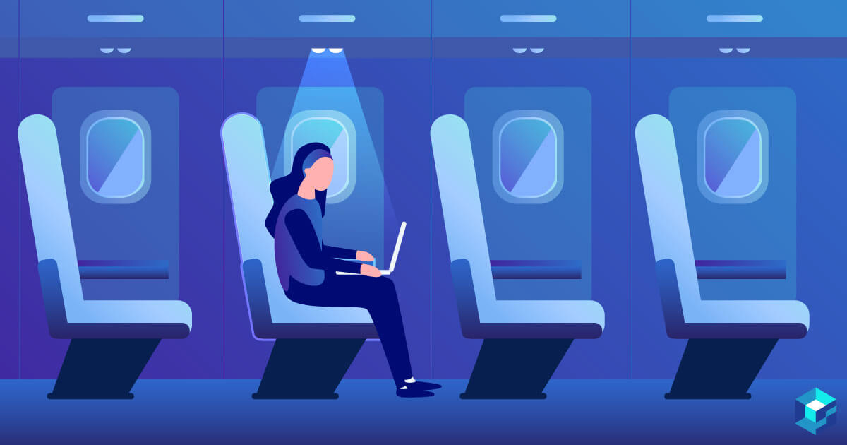 Graphic image of person sitting on airplane working on a laptop. Take a look at Sourcengine's TE Connectivity components for all your sourcing needs.