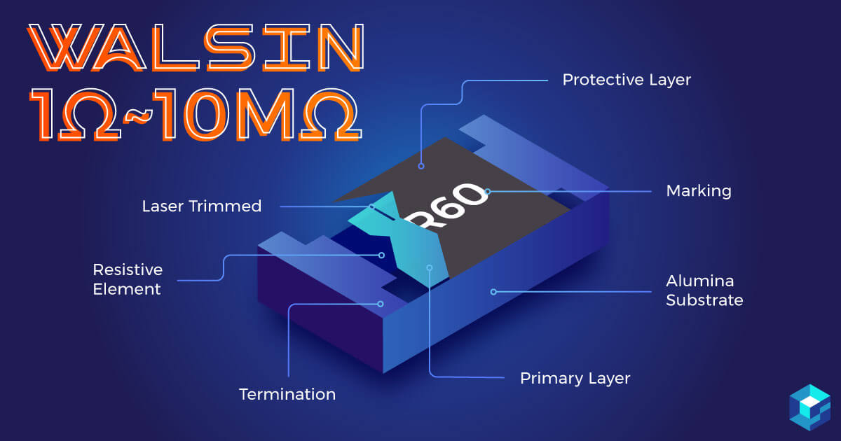 Walsin chip resistor image. Take a look at Walsin components on Sourcengine.