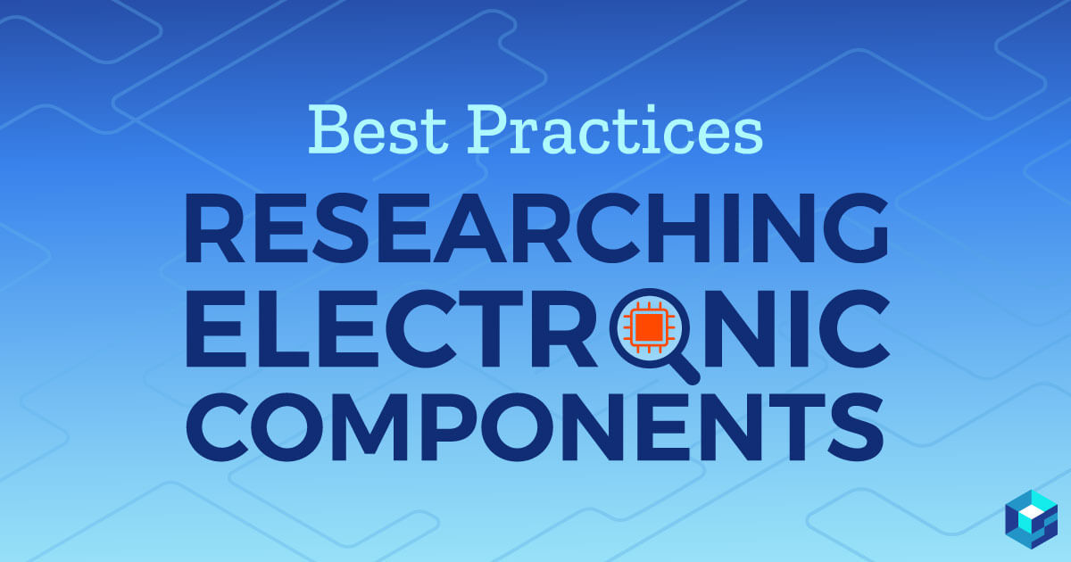 Image with researching electronic components printed on it; learn more about supply chain and procurement options at Sourcengine; upload BOMs and receive alternates on your list of parts. 