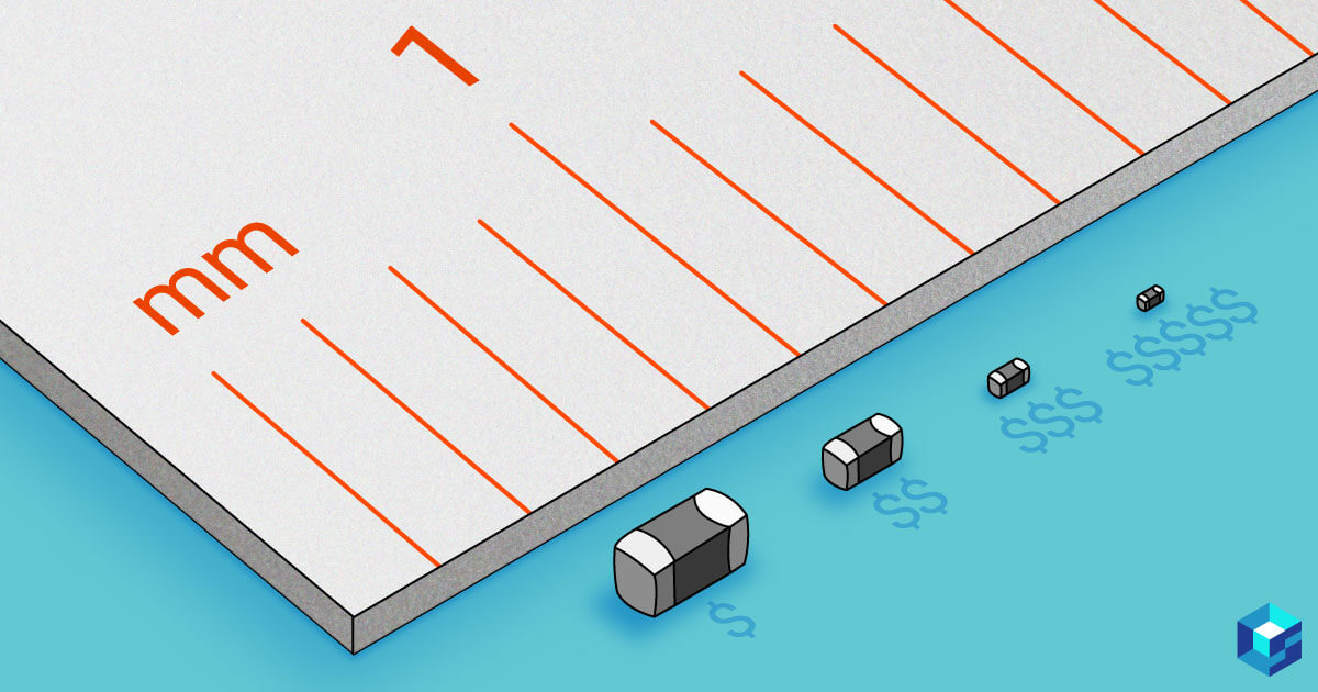 Graphic image of ruler denoting miniaturization. Learn how the size of capacitors will drive the market forward, and see what you can do with Sourcengine.
