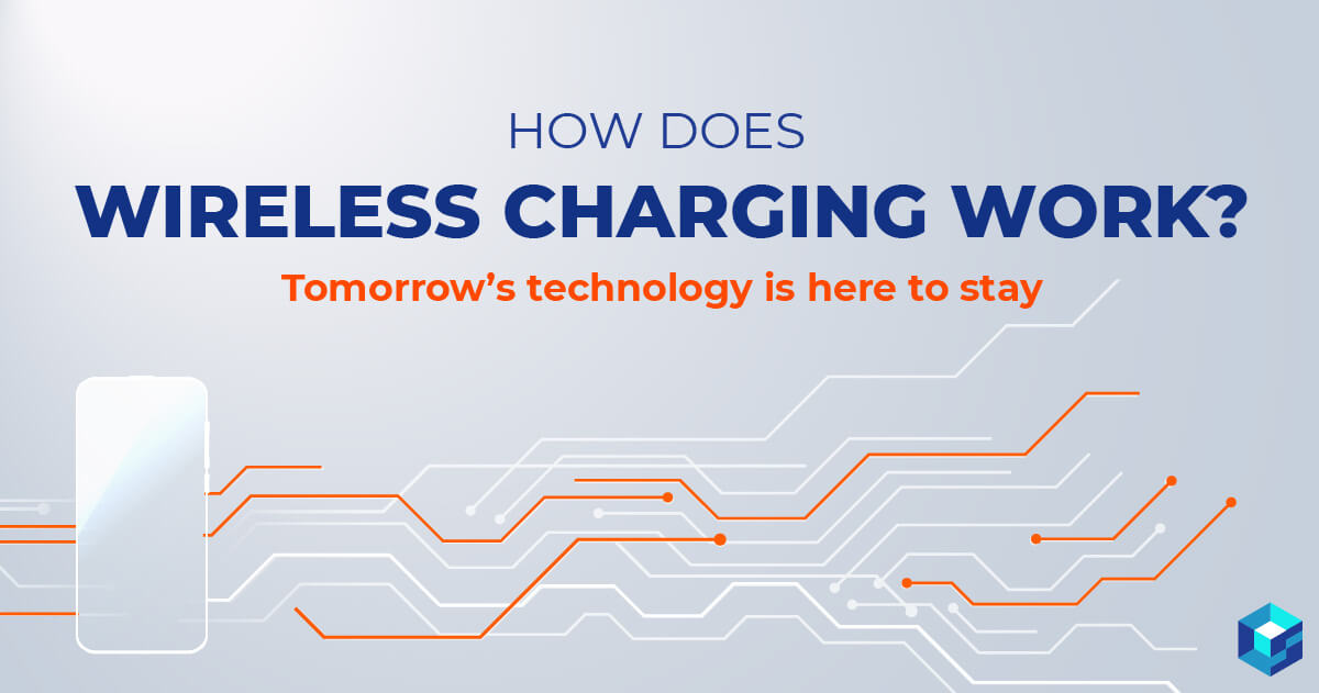 Image with wireless charging printed on it; learn more about Qi and other wireless charging options at Sourcengine, the largest e-commerce marketplace for electronic components.