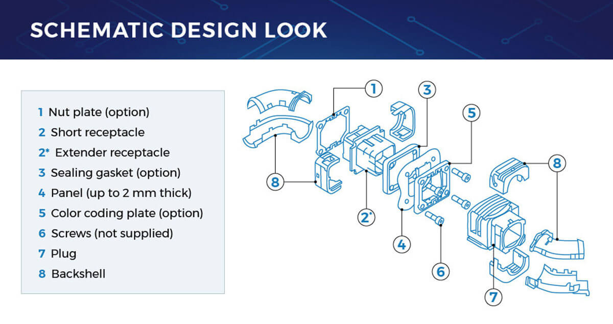 Connector alternate design schematic for DMC-M series