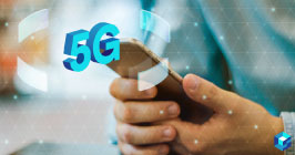 Person holding a smartphone in hand with 5G overlaid on top of the picture. To learn more about 5G, just search one of the many articles here on Sourcengine.