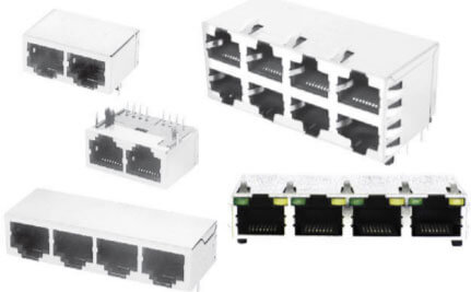 AdamTech modular jacks with integrated magnetics