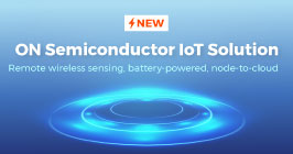 Graphic image with wording that reads: New ON Semi IoT solution; IoT is a huge industry and Sourcengine can help you procure the components you need for your next big build. 
