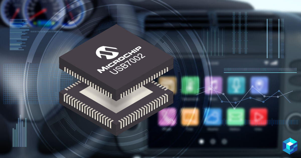 Image of Microchip USB7002 for automobile smart hubs; Sourcengine has a wide selection of electronic components that can be used in car systems.
