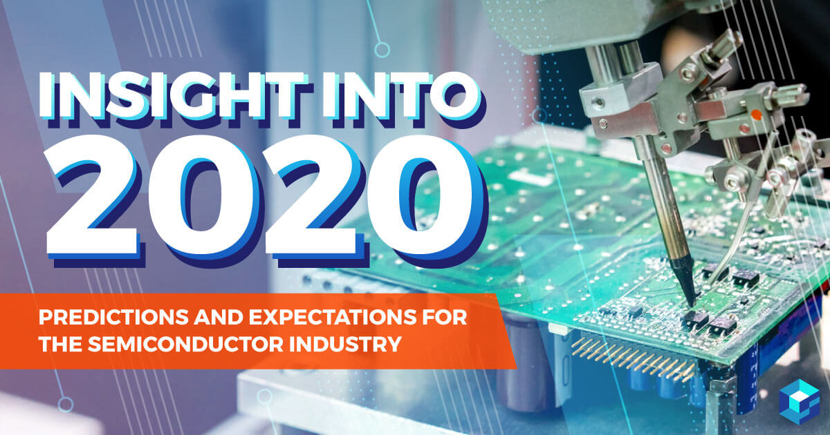 Prefabricated circuit board with wording laid over it that reads "2020 industry insight"; get more electronic components industry insight on supply chain procurement at Sourcengine. 