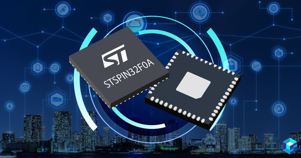 Graphic image with STMicroelectronics printed on it with a microcontroller image; take a look at Sourcengine's data sheets on microcontrollers. 