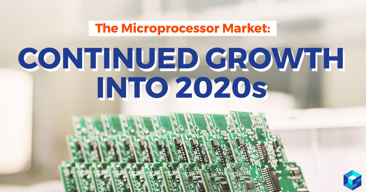 Graphic with microprocessor market trends printed on it. Learn all about industry trends for the components industry at Sourcengine.