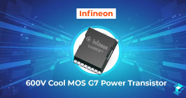 Graphic with Infineon 600V Power Transistor on it; search Sourcengine's offerings of power resistors. 