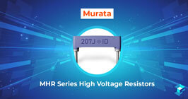 Graphic with Murata MHR Series High Voltage Resistors printed on it; take a look at all of Sourcengine's offerings of electronic components.