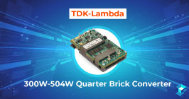 Tile with TDK Lambda 300W-504W Quarter Brick Converter printed on it. Learn more about this component (including pricing and availability) at Sourcengine. 