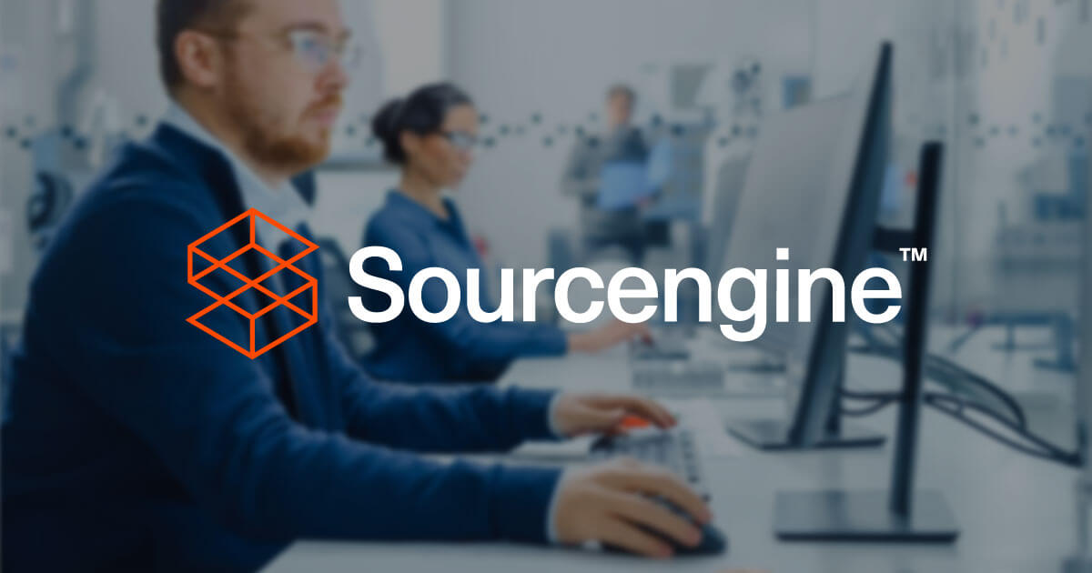 Supply chain professionals using computers to order electronic components on Sourcengine. 