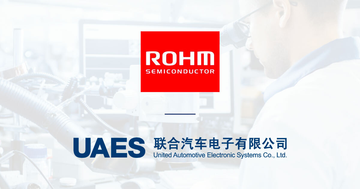 ROHM and UAES logos displayed together; recently the two electronic components industry players joined forces to open a SiC development lab. If you're looking for pricing, inventory and lead times on ROHM Semiconductor parts, see Sourcengine.com.