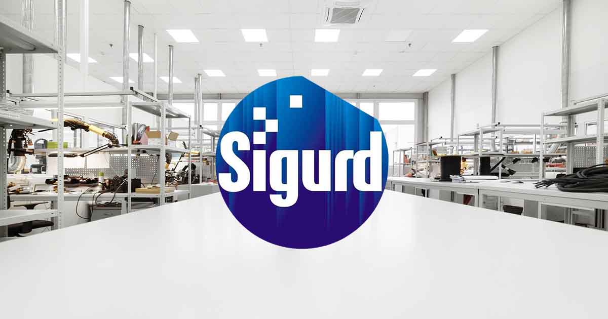 Sigurd logo overlaid on a clean room; for the latest component industry news and for all your sourcing needs, see Sourcengine.