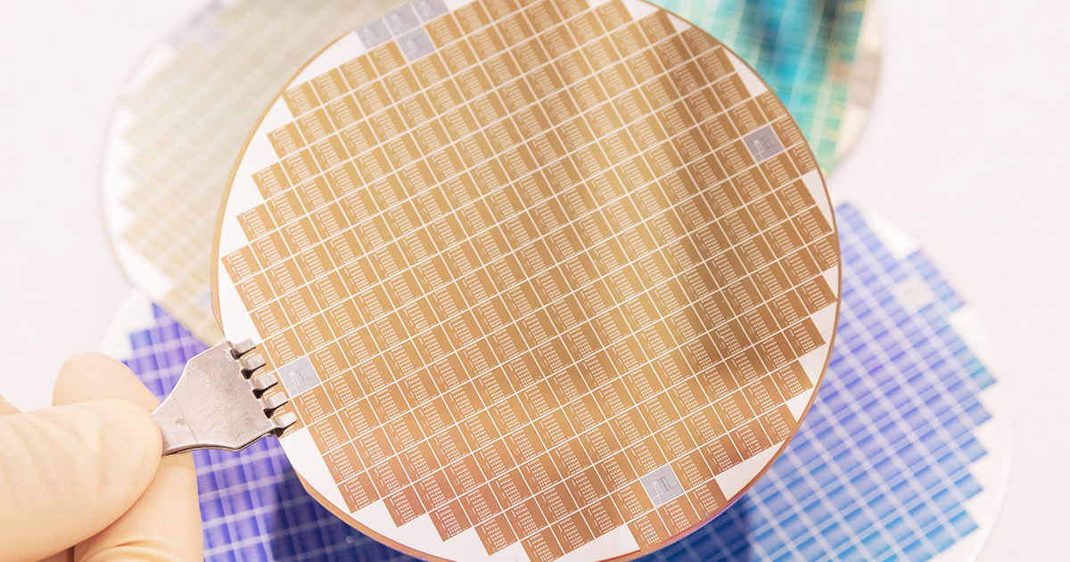 Silicon wafer being made into a batch of microchips | Sourcengine