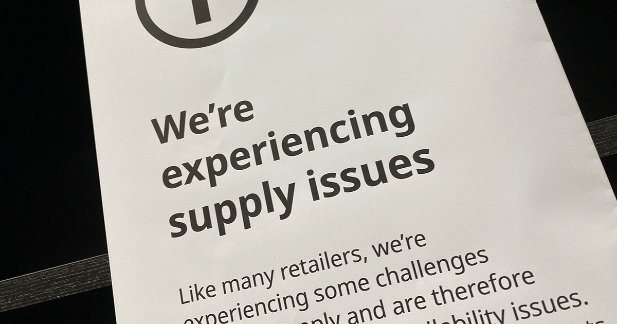 We're experiencing supply issues board