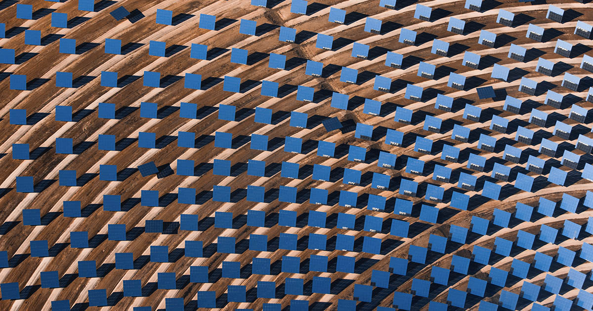 An array of solar panels