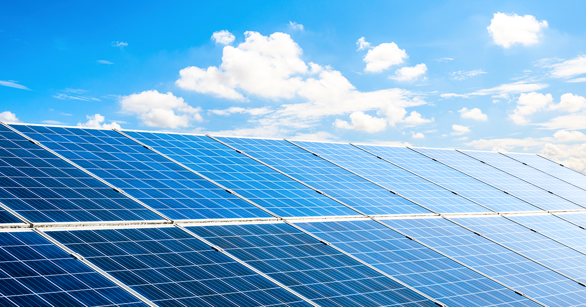 Solar panels in the sun