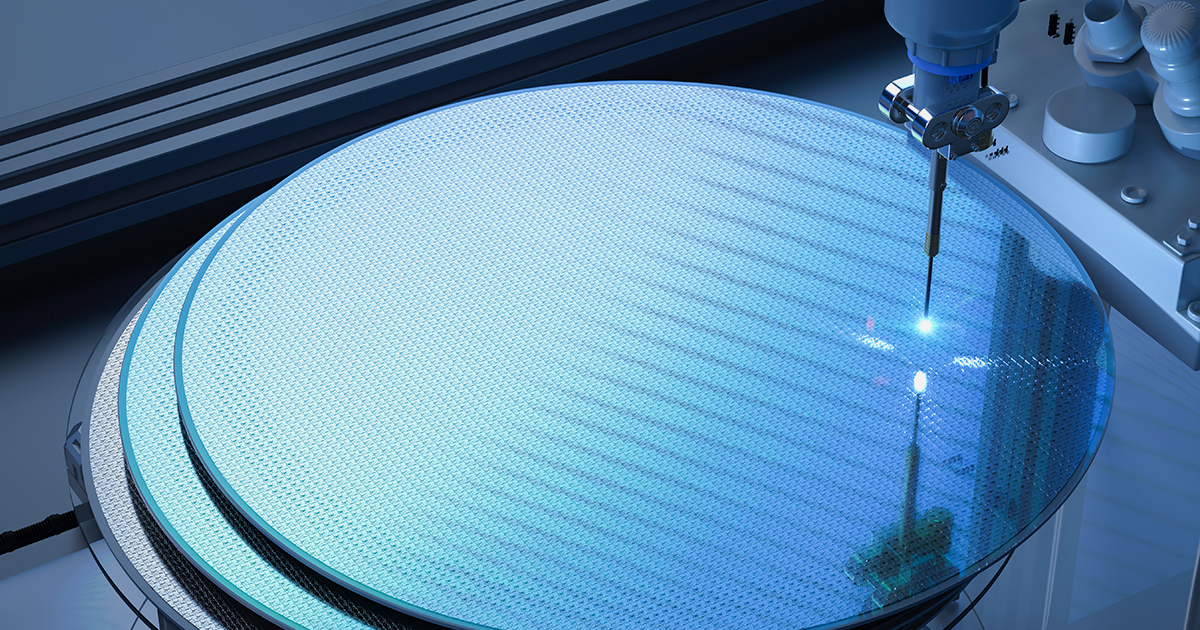 A silicon wafer being manufactured