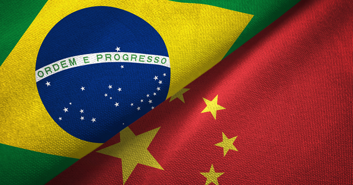 Brazil and China flags