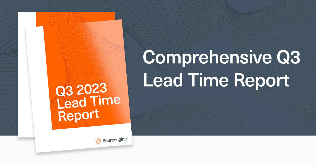 Sourcengine's lead time report graphic for Q3 2023