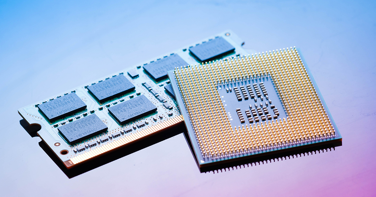 An image of completed microchips 