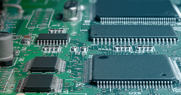 An image of chips on a circuit board